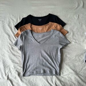 Set of 3 Wild Fable short sleeve crop tops